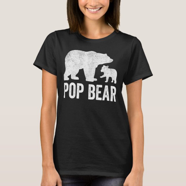 Mens Pop Bear Fathers Day Grandad  Funny Cub Kid G T-Shirt (Front)