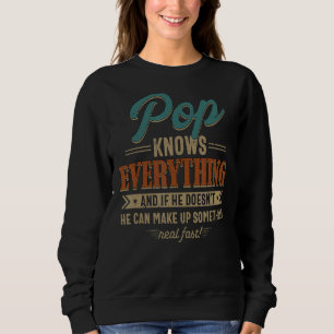 Mens Pop Knows Everything Grandpa 60th  For Father Sweatshirt