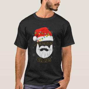 Mens Pop-Pop Claus Santa Hat T-Shirt