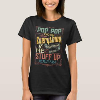 Mens Pop Pop Knows Everything If He Doesnt Know T-Shirt