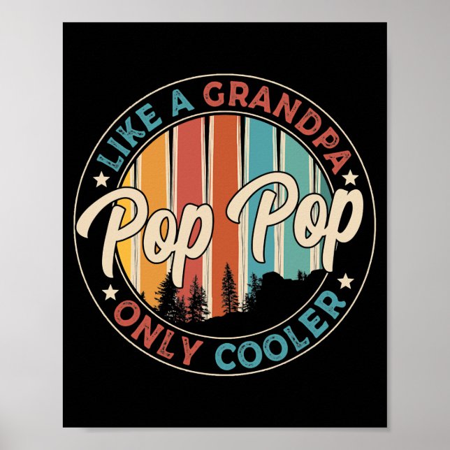 Mens Pop Pop Like A Grandpa Only Cooler Poster (Front)