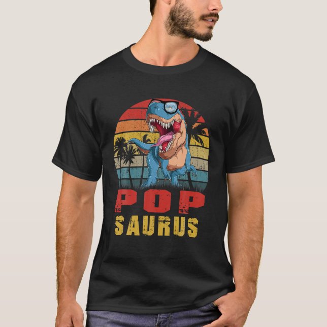 Mens Pop Saurus Dinosaur Funny Popsaurus T Rex Lov T-Shirt (Front)