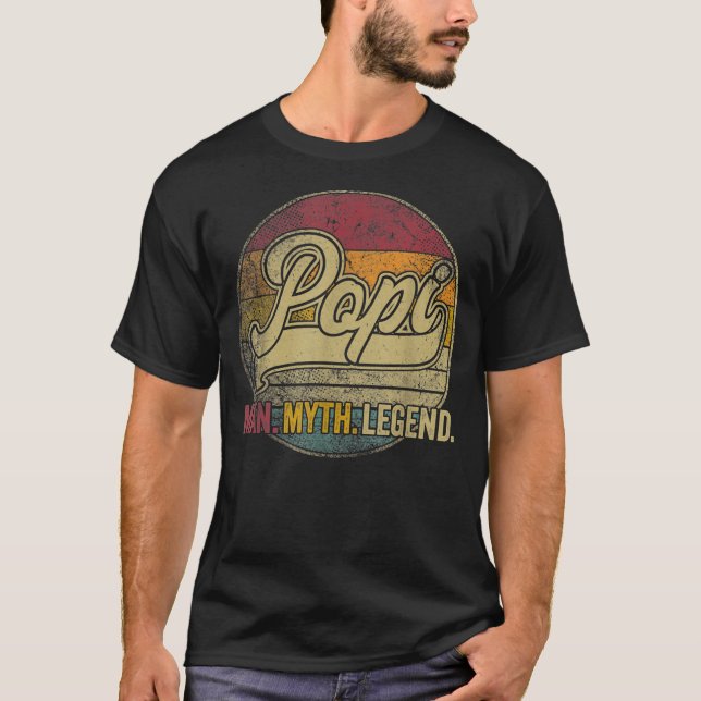 Mens Popi Grandpa Dad Birthday Father's Day Funny T-Shirt (Front)