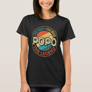 Mens Popo The Best The Wise The Legend  Grandpa Fa T-Shirt