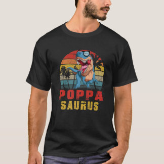 Mens Poppa Saurus Dinosaur Funny Poppasaurus T Rex T-Shirt