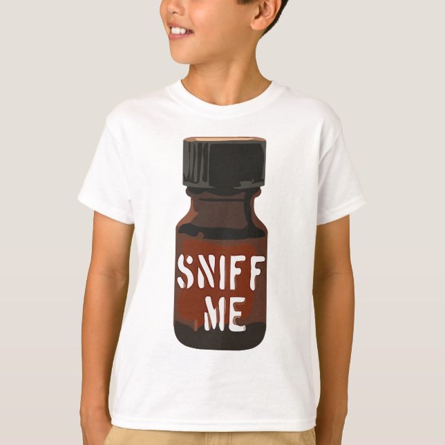 Mens Poppers Sniff Me Brown Bottle Amyl Pig Gay Me T-Shirt (Front)