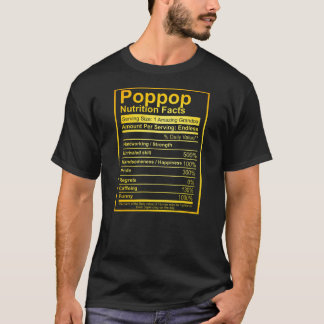 Mens Poppop Nutrition Facts Father's Day Funny T-Shirt