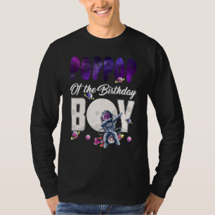 Mens Poppop Of The Birthday Astronaut Boy Space Th T-Shirt