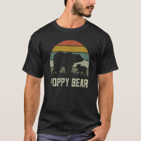 Mens Poppy Bear Cub Kid Fathers Day Grandpa