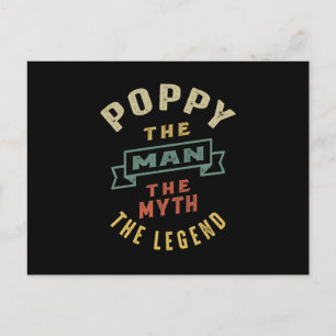 Mens Poppy The Man Myth Legend Father Gift Postcard