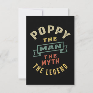 Mens Poppy The Man Myth Legend Father Gift RSVP Card