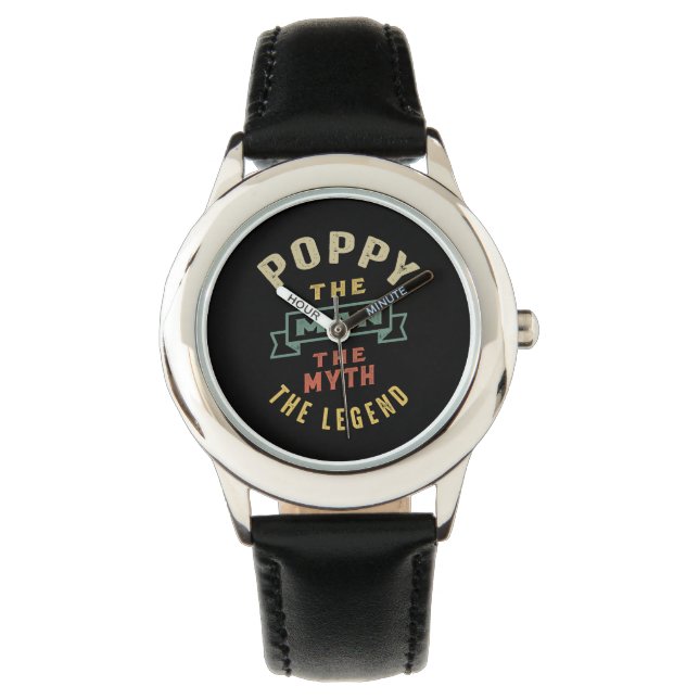 Mens Poppy The Man Myth Legend Father Gift Watch (Front)