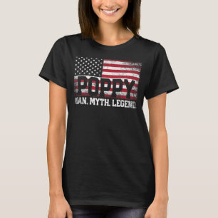 Mens Poppy The Man The Myth The Legend Grandpa Fat T-Shirt