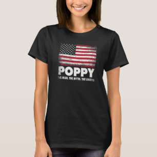 Mens Poppy The Man The Myth The Legend Grandpa Fat T-Shirt