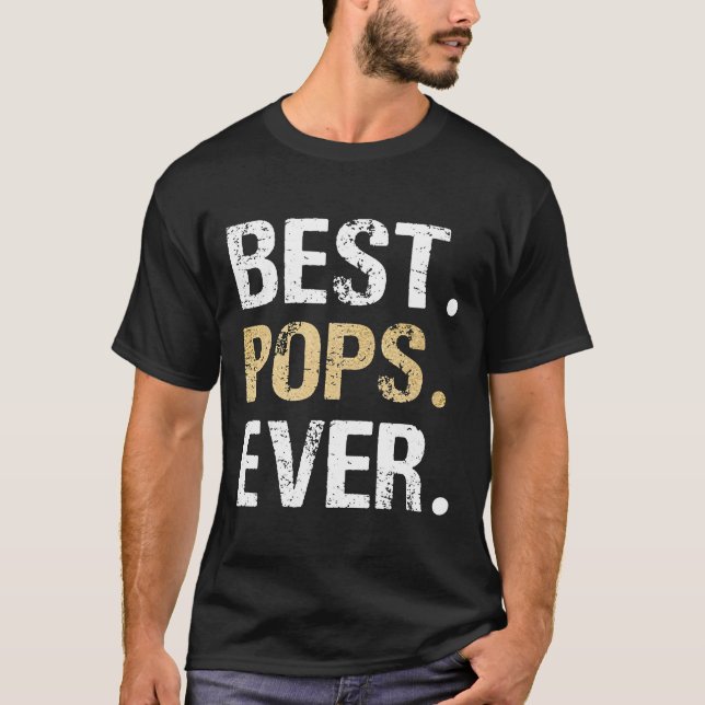 Mens Pops Gift from Granddaughter Grandson Best Po T-Shirt (Front)