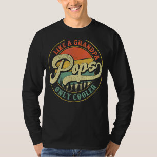 Mens Pops Like A Grandpa Only Cooler Vintage Retro T-Shirt