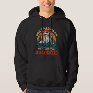 Mens Pops Rex Saurus Father's Day Christmas Dinos Hoodie