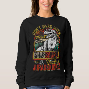 Mens Pops Rex Saurus Father's Day Christmas Dinos Sweatshirt