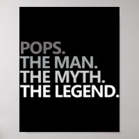 Mens POPS THE MAN THE MYTH THE LEGEND Father's Day