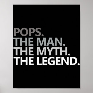 Mens POPS THE MAN THE MYTH THE LEGEND Father's Day Poster