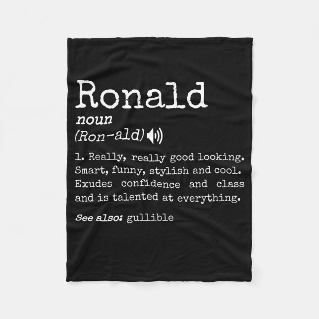 Mens Prank First Name Dictionary Meaning Funny Fleece Blanket (Front)