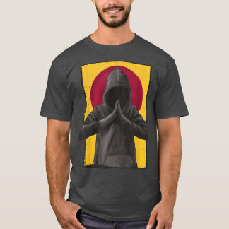 Mens Praying Hood Japanese Japan Flag Anime T-Shirt
