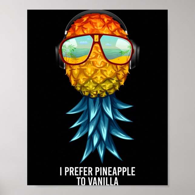 Mens prefer pineapple to vanilla upside down poster (Front)