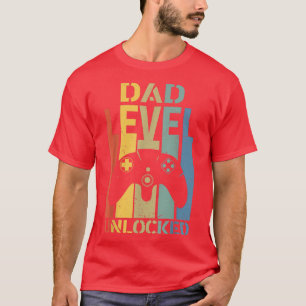 Mens Pregnancy Announcement Dad Level Unlocked Fut T-Shirt