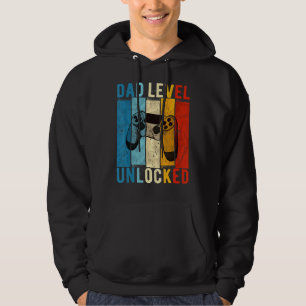 Mens Pregnancy Announcement Dad Level Unlocked New Hoodie