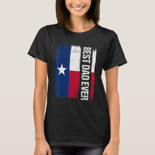 Mens Pride Best Dad Texas State Flag T-Shirt
