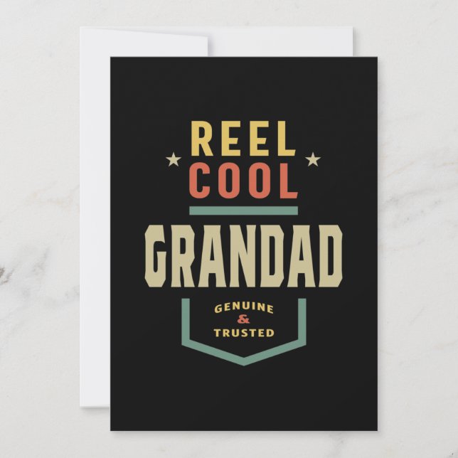 Mens Product Reel Cool Grandad Fishing Gift Thank You Card (Front)