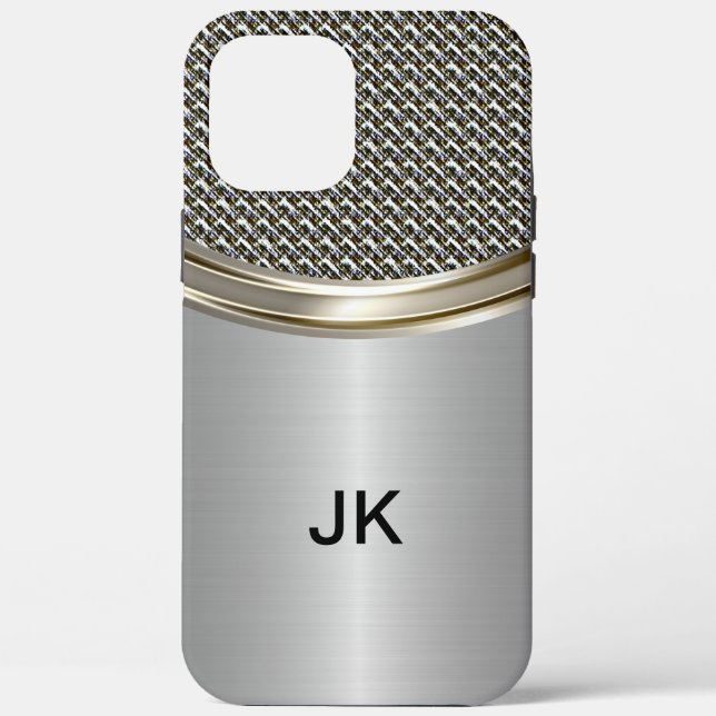 Mens Professional Monogram Metallic Look Case-Mate iPhone Case (Back)