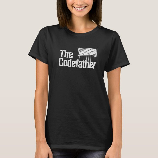 Mens  Programmer Dad The Codefather Coder Father's T-Shirt (Front)