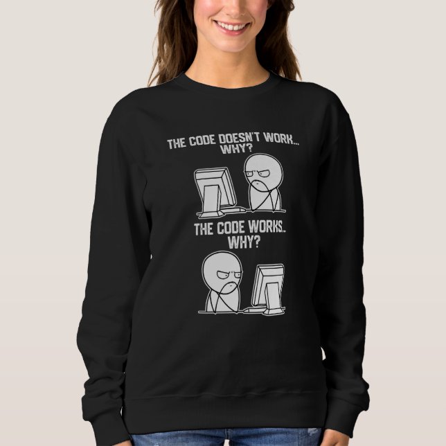 Mens  Programmers Code Works Why Meme  Software Sweatshirt (Front)
