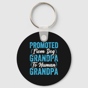 Mens Promoted From Dog Grandpa To Human Grandpa Fu Key Ring