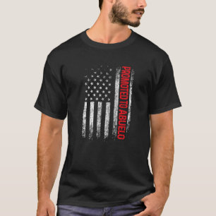 Mens Promoted To Abuelo American Flag Father's Day T-Shirt