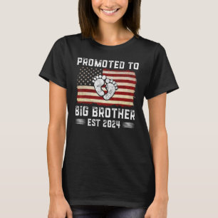 Mens Promoted To Big Brother 2024 First Time Fathe T-Shirt