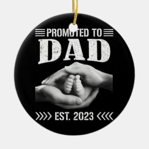 Mens Promoted To Dad 2023 Soon To Be New Dad 2023 Ceramic Tree Decoration