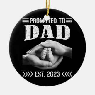 Mens Promoted To Dad 2023 Soon To Be New Dad 2023 Ceramic Tree Decoration