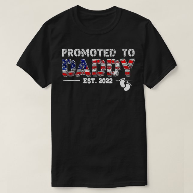 Mens Promoted To Daddy 2022 First Time Fathers Day T-Shirt (Design Front)