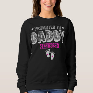 Mens Promoted To Daddy 2023 New Baby Family Tee