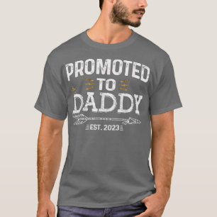 Mens Promoted to Daddy Est 2023  Tee with Crown an