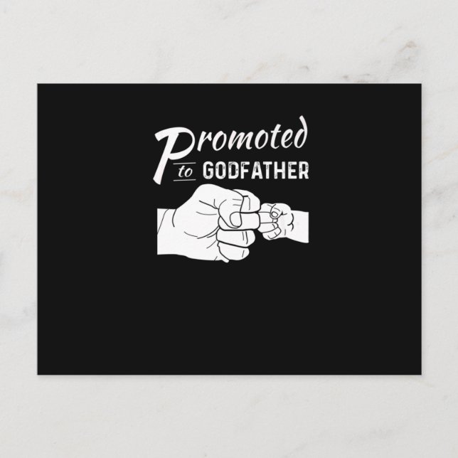 Mens Promoted To Godfather Uncle Fathers Day Gift Announcement Postcard (Front)