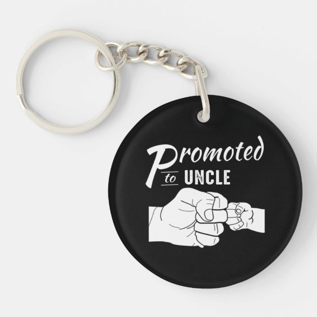 Mens Promoted To Godfather Uncle Fathers Day Gift  Key Ring (Front)