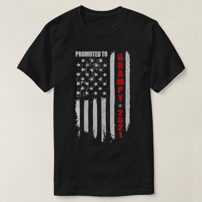 Mens Promoted To Grampy 2021 For First Time Grampy T-Shirt (Design Front)