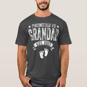 Mens Promoted To Grandad Est 2023 Funny New Grandf T-Shirt