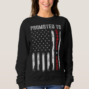 Mens Promoted To Grandad Us Flag Pregnancy Anno Sweatshirt