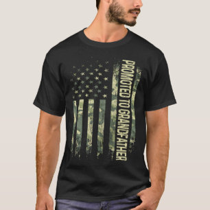 Mens Promoted To Grandfather Camo American Flag Fa T-Shirt