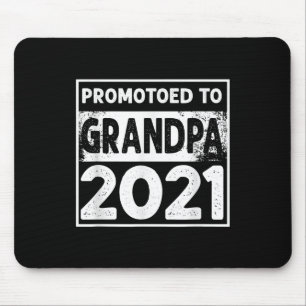 Mens Promoted To Grandpa 2021 Granddad Mouse Mat