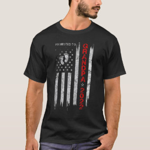 Mens Promoted To Grandpa 2022 Patriotic Flag First T-Shirt
